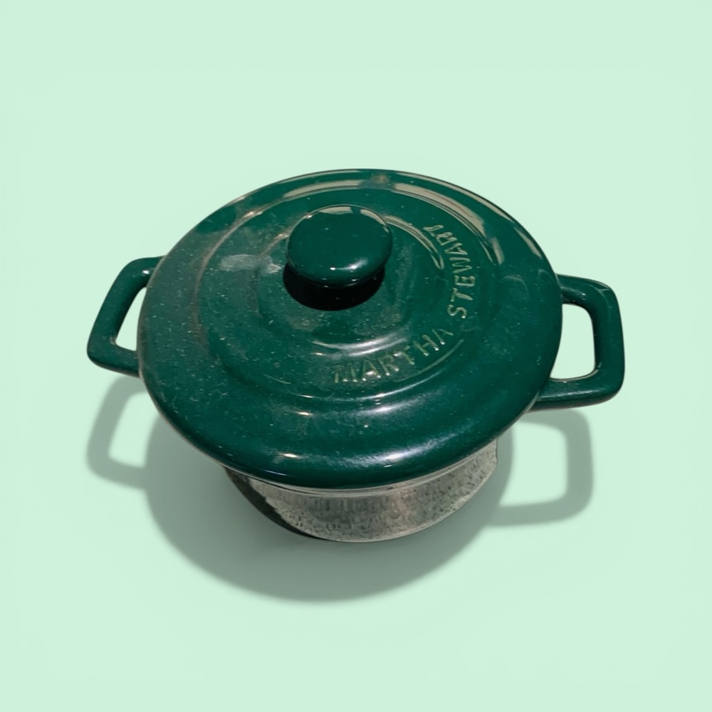 Martha Stewart Mini Green Covered Coquette Ceramic Dish